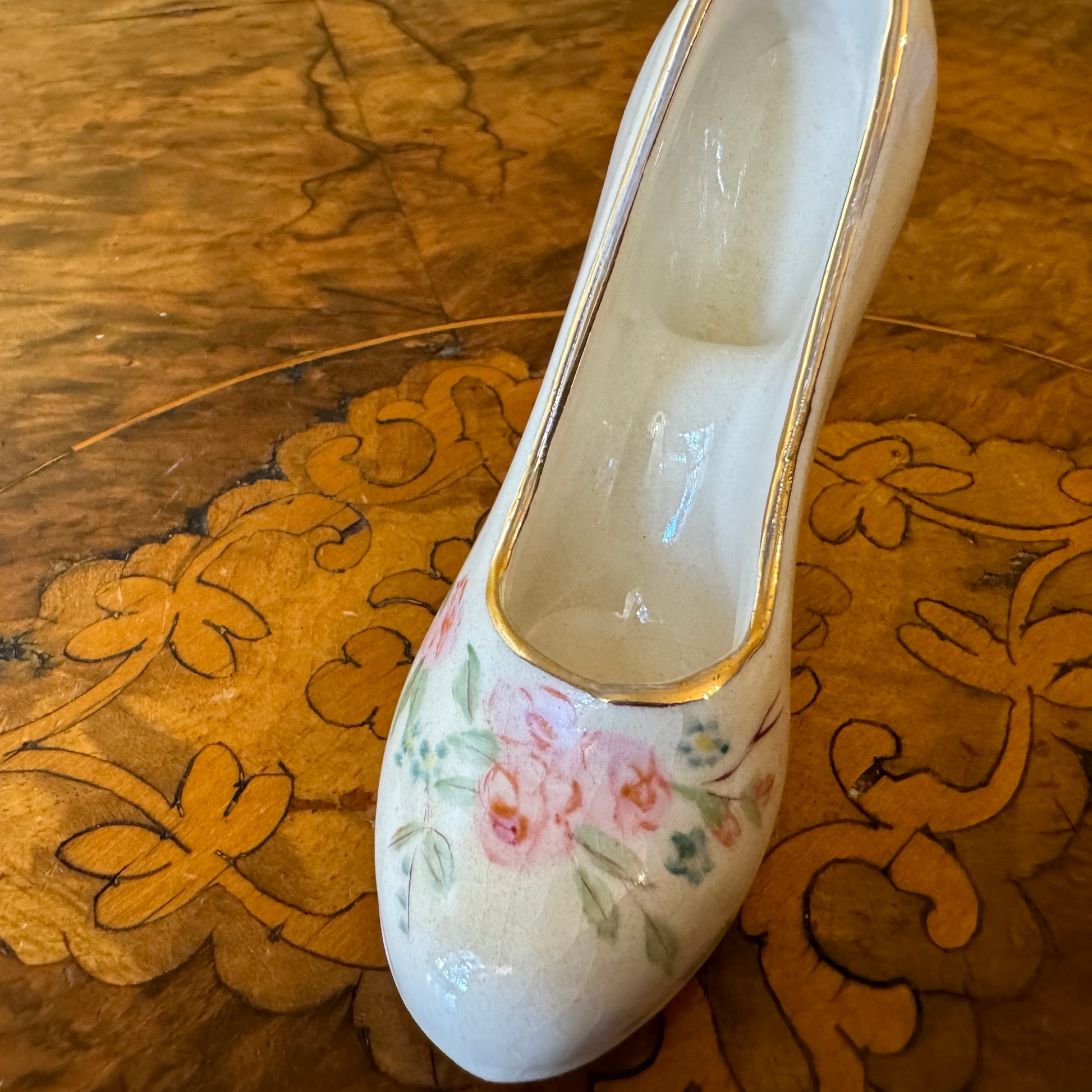 Vintage Porcelain High Heel Shoe Ornament