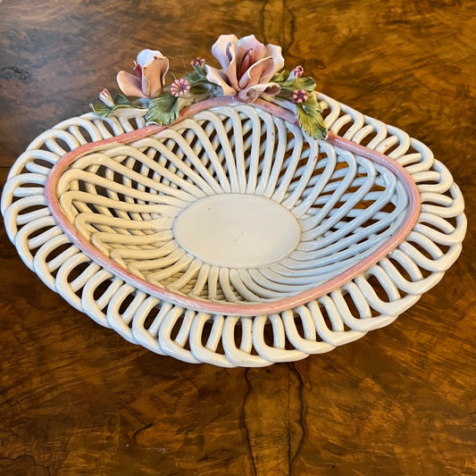Vintage Porcelain Weave Bowl