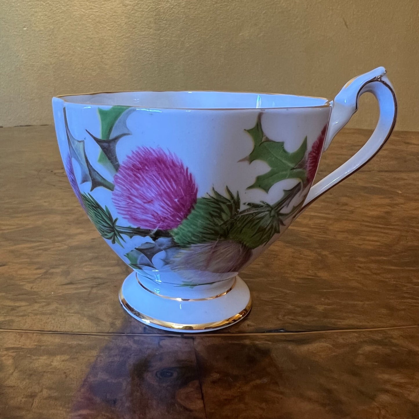 Vintage Queen Anne Dundee Thistle Tea Cup Trio