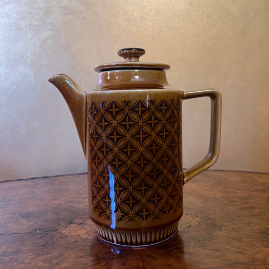 Vintage Retro Japanese 1970s Brown Circle Coffee Pot