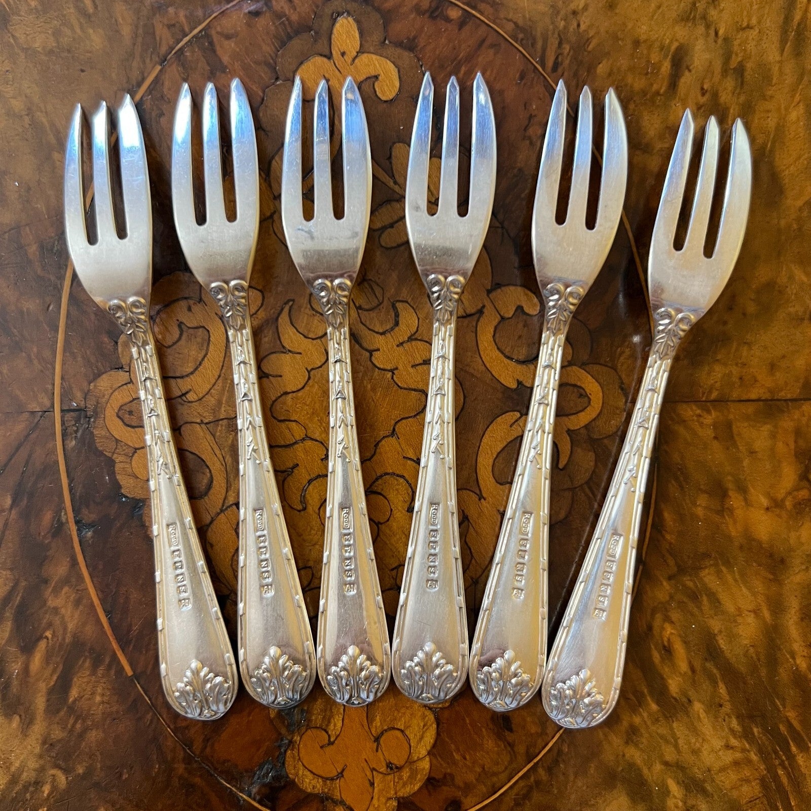 Vintage Rodd Silver Plated Dessert Forks Set