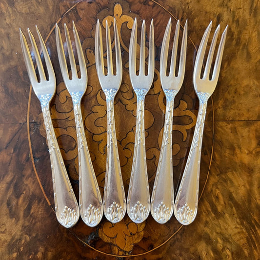 Vintage Rodd Silver Plated Dessert Forks Set Of Six
