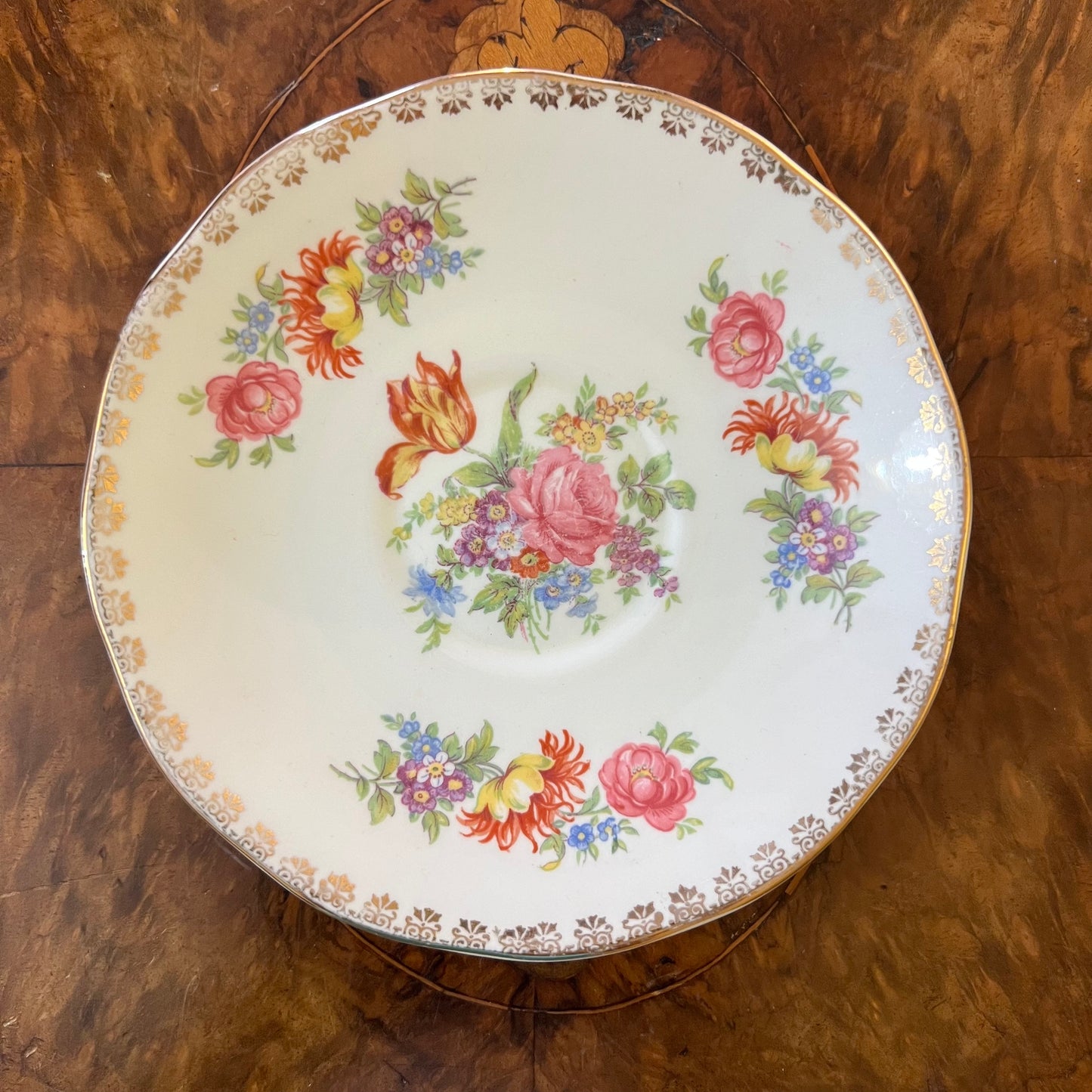 Vintage Salisbury Floral Saucer