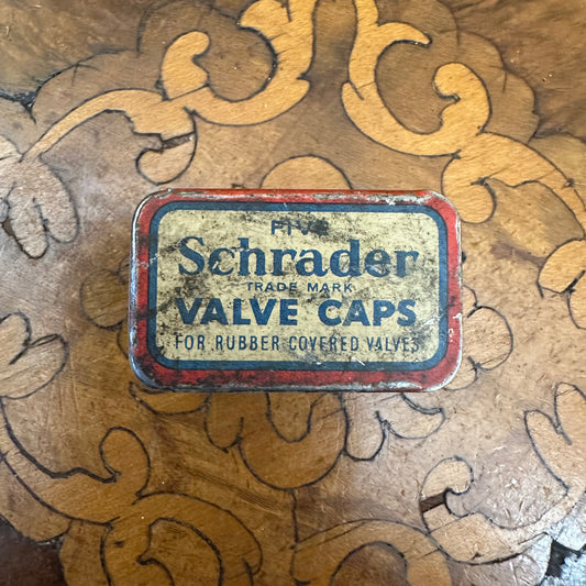 Vintage Schrader Valve Caps Tin Only