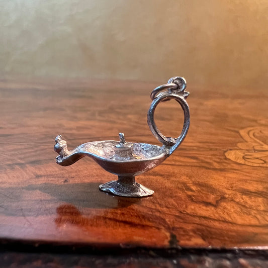 Vintage Silver Genie Bottle Charm Pendant