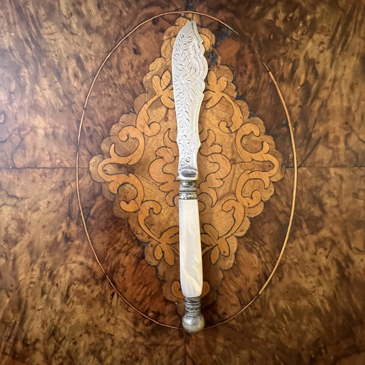Vintage Silver Plate & Mother Of Pearl Butter Knife