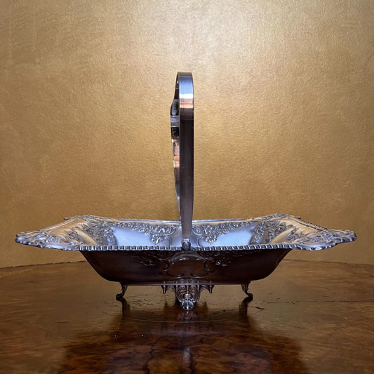Vintage Silver Plated Tray Bowl With Handle