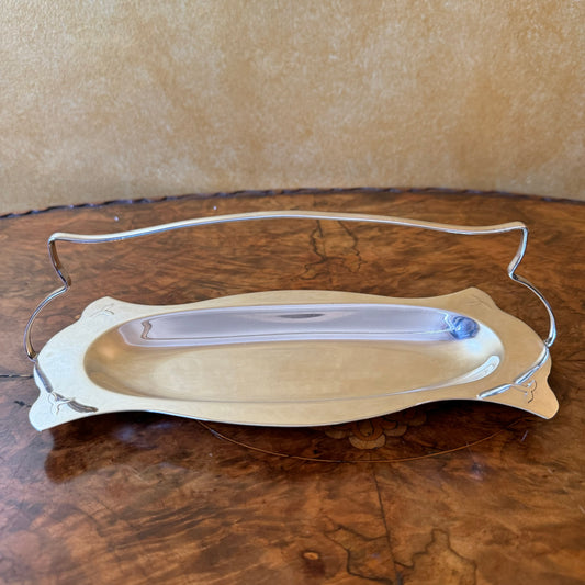 Vintage Silver Plated Tray With Handle