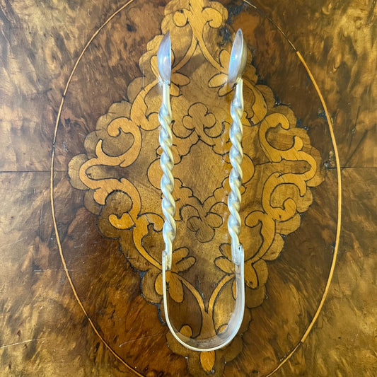 Vintage Silver Plated Twist Detail Tongs