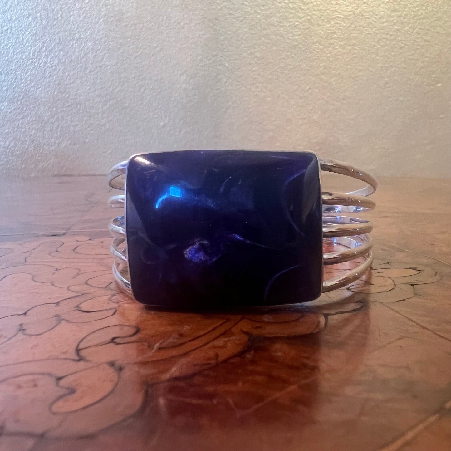 Vintage Silver Purple Costume Cuff
