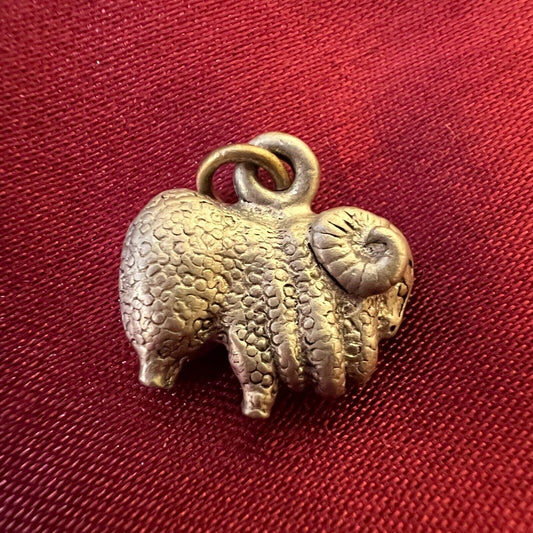 Vintage Silver Ram Pendant Or Charm