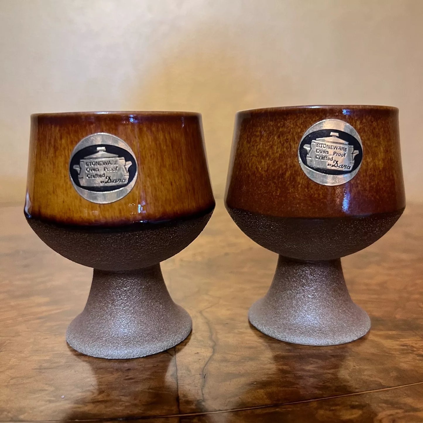 Vintage Stoneware Oven Proof Crafted By Dana Two Cups