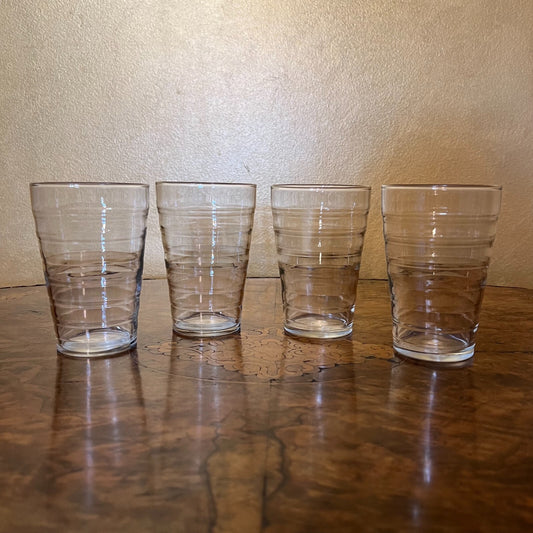 Vintage Striped Detail Glasses Set Of Four