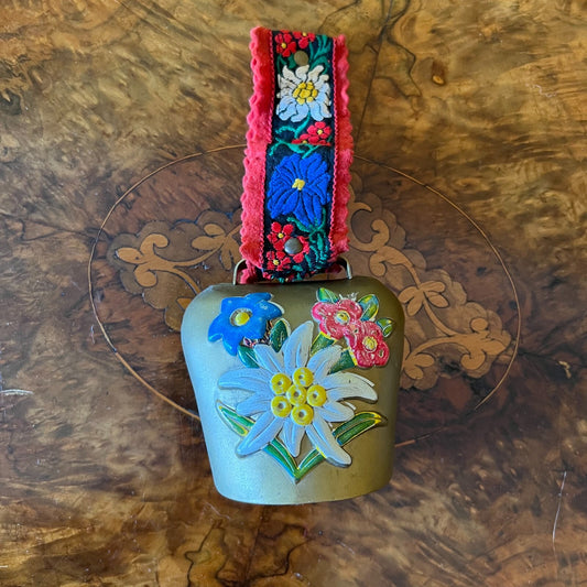 Vintage Swiss Hand Painted Cow Bell
