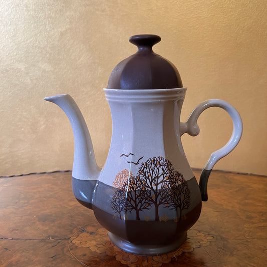 Vintage Tress Birds Nature Coffee Pot