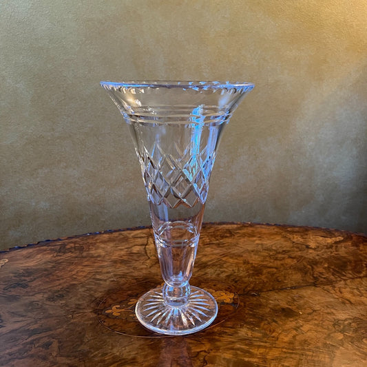 Vintage Tudor Crystal Trumpet Vase