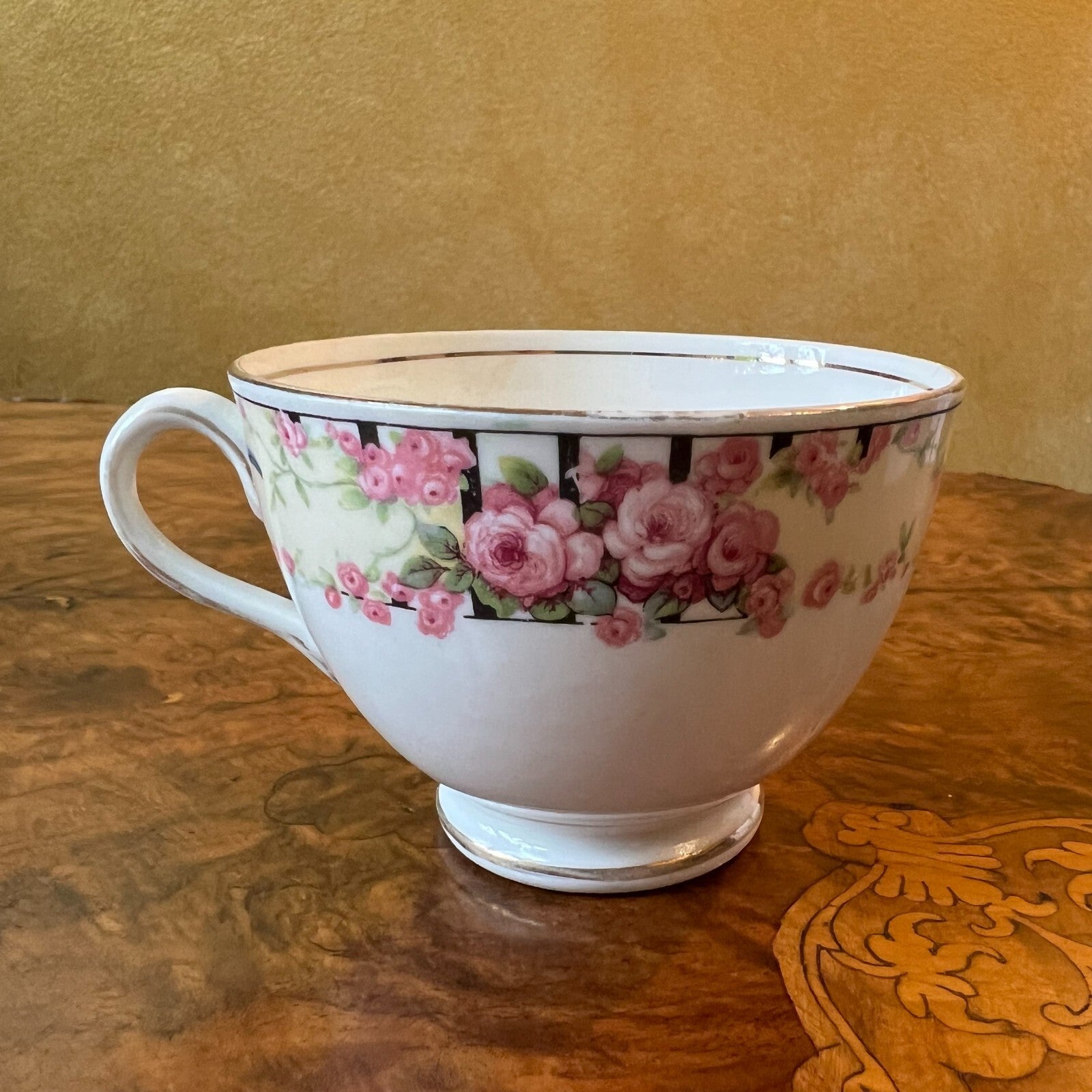 Vintage Tuscan Bird Print Tea Cup