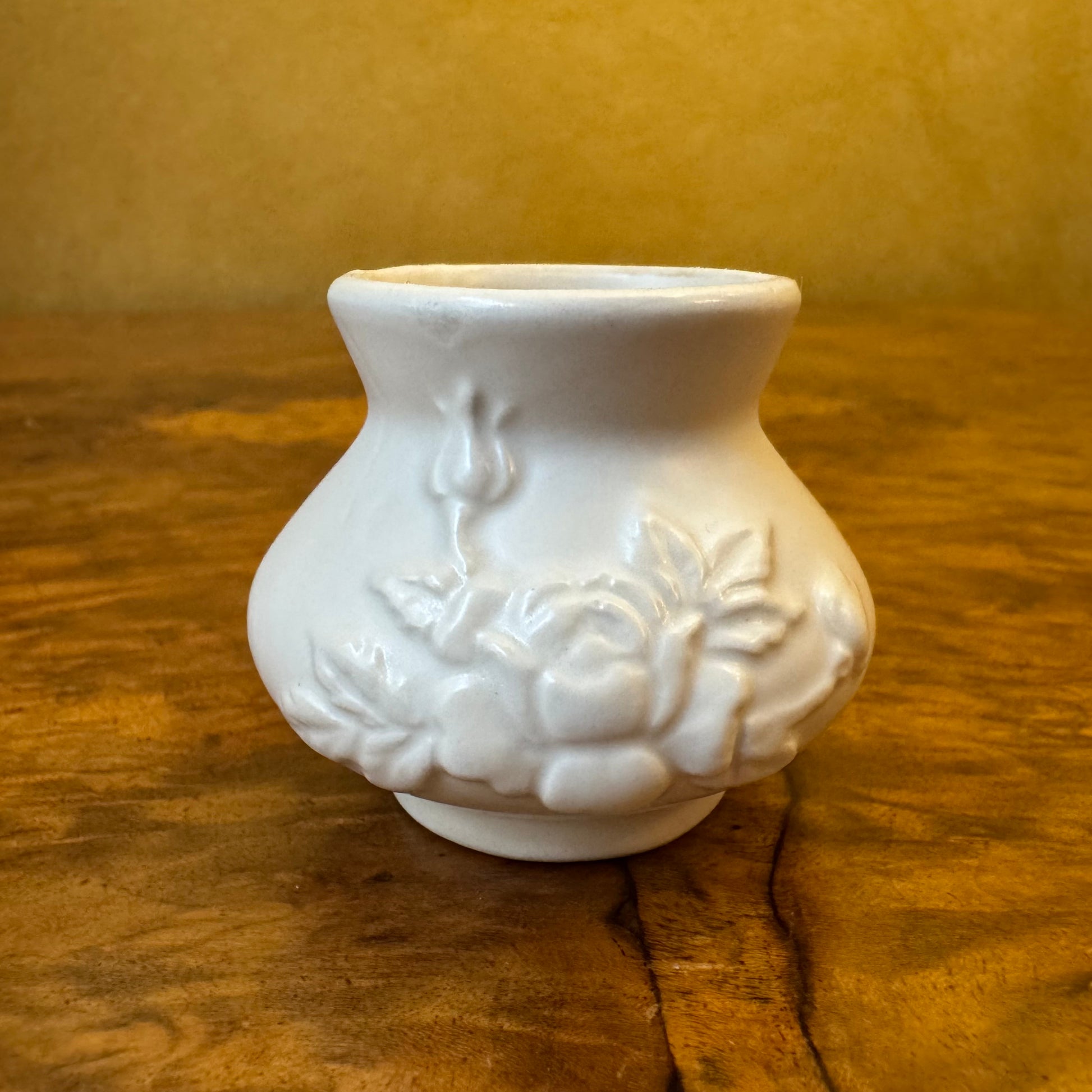 Vintage White Ceramic Miniature Bud Vase