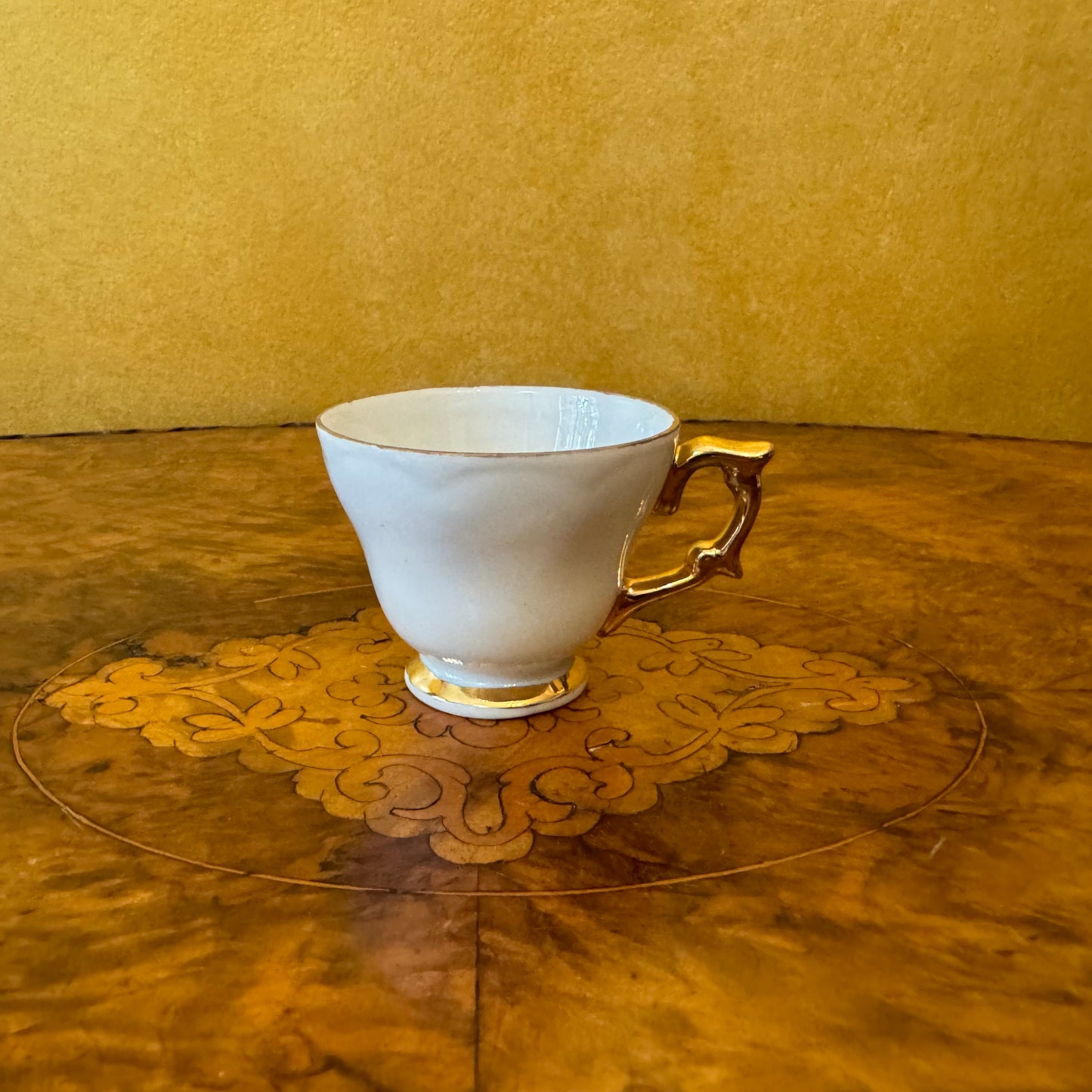 Vintage White Gold Coffee Cup