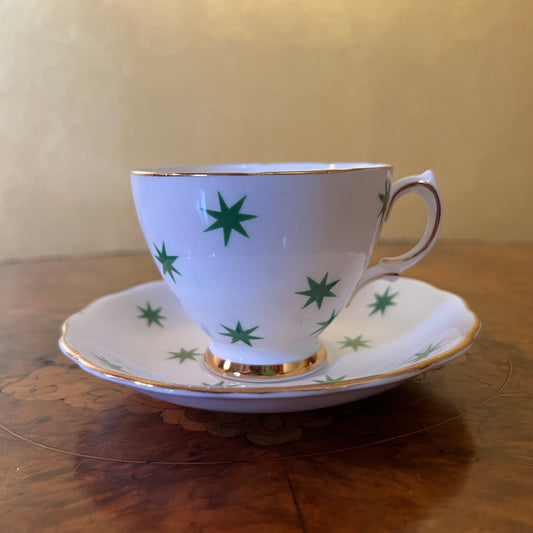 Vintahe Royal Vale Green Star Tea Cup & Saucer