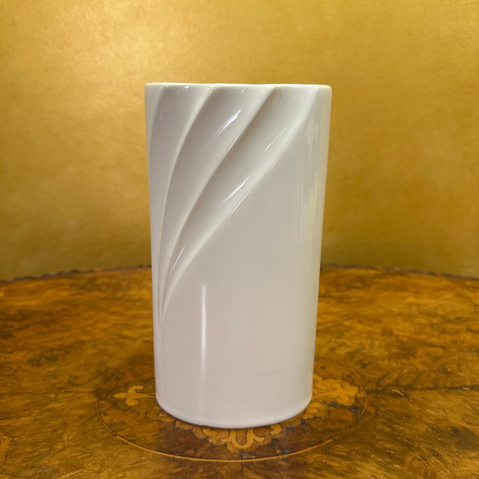 White Porcelain Curved Detail Vase