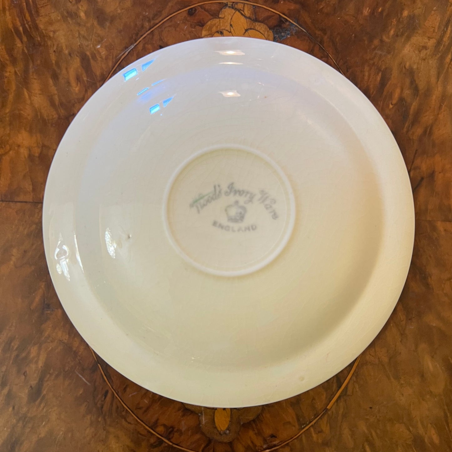 Woods Ivory Ware Green Saucer