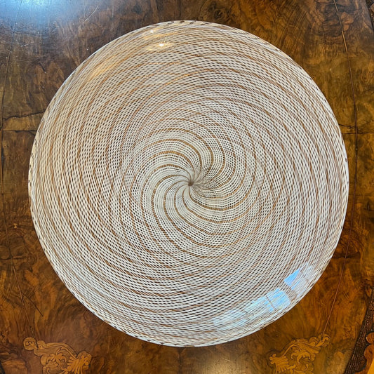 Woven Pattern Glass Display Dish/Plate