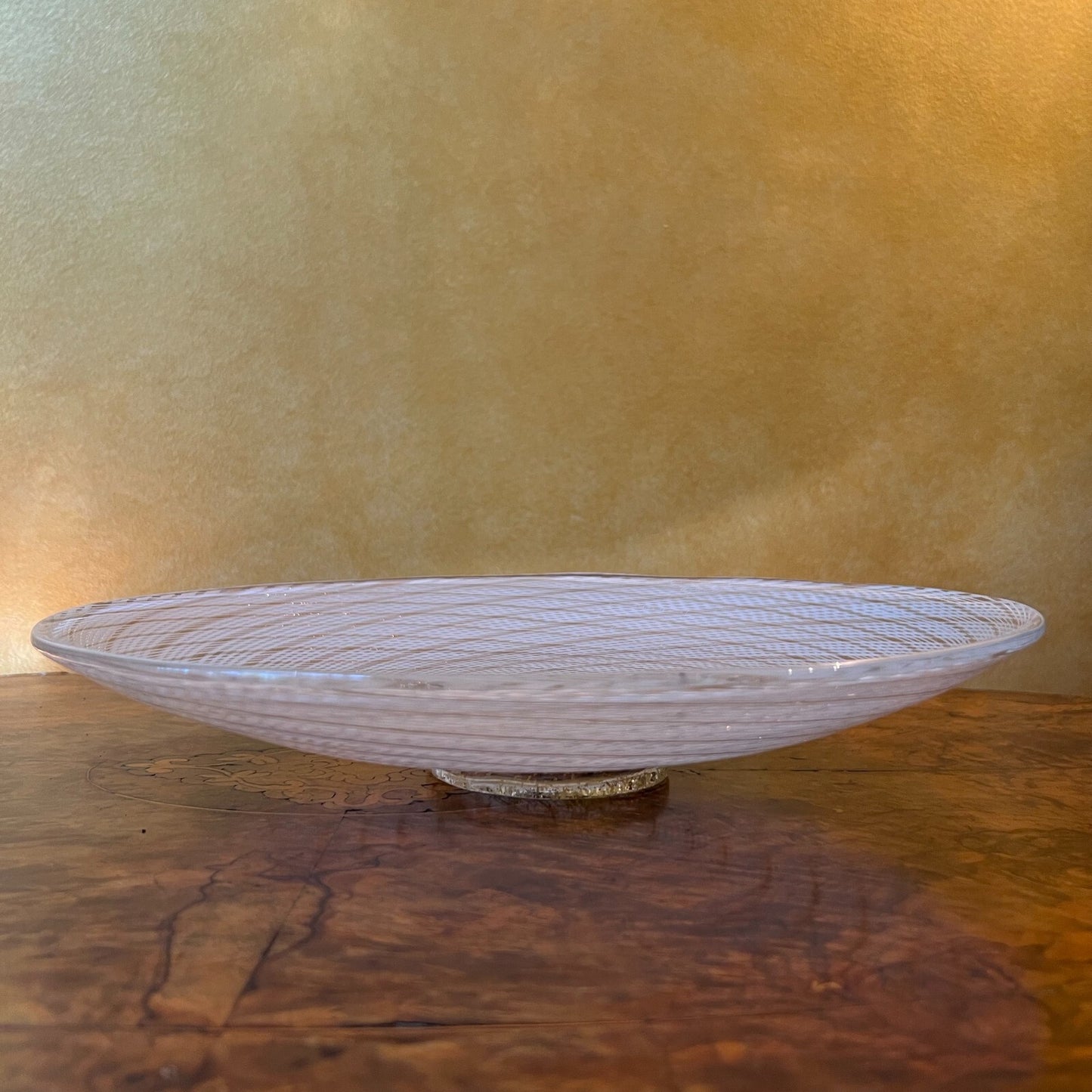 Woven Pattern Glass Display Platter
