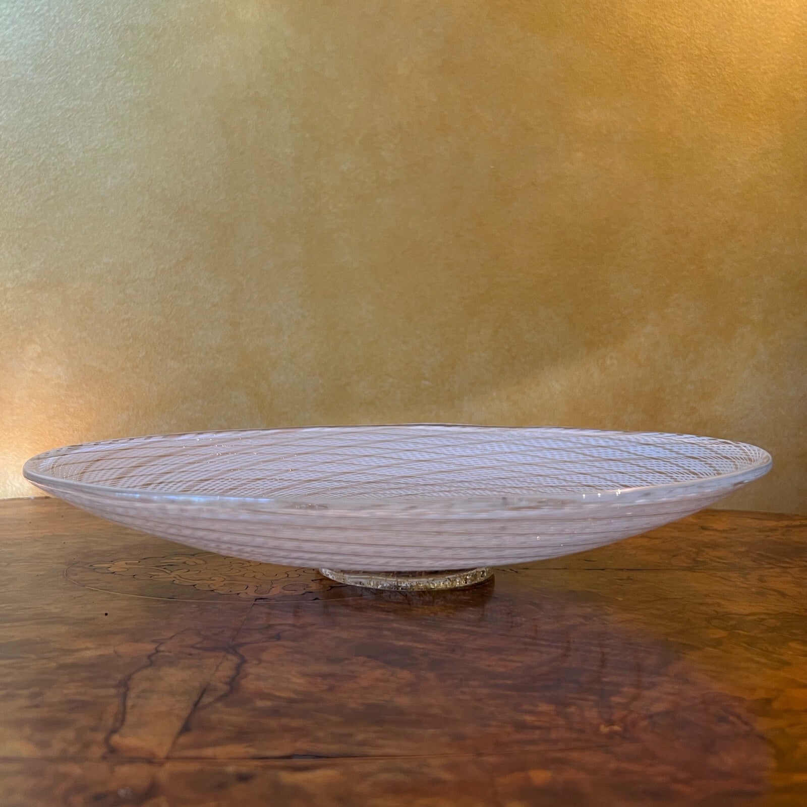 Woven Pattern Glass Display Platter