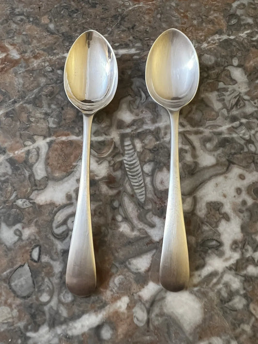 antiquewalker_hallsheffield silver plated Small spoons pair
