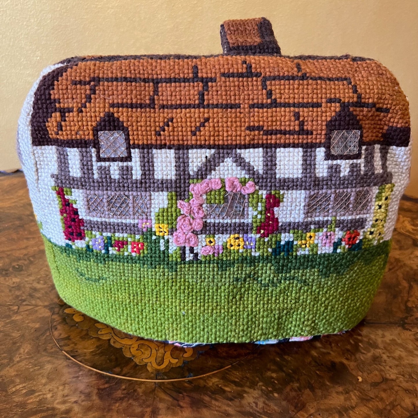 Vintage House Cross Stitch Pot Warmer