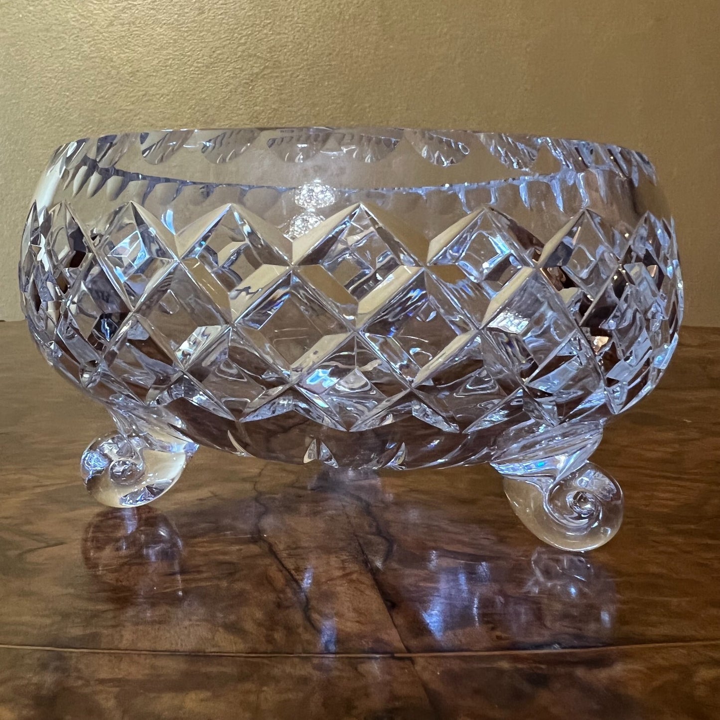 Vintage Crystal Bowl With Turned Legs