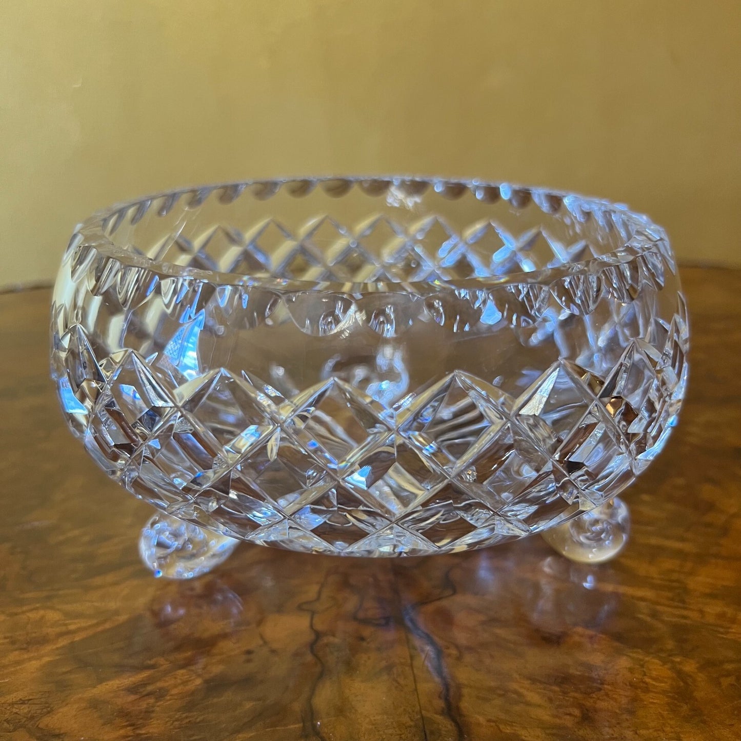 Vintage Crystal Bowl With Turned Legs