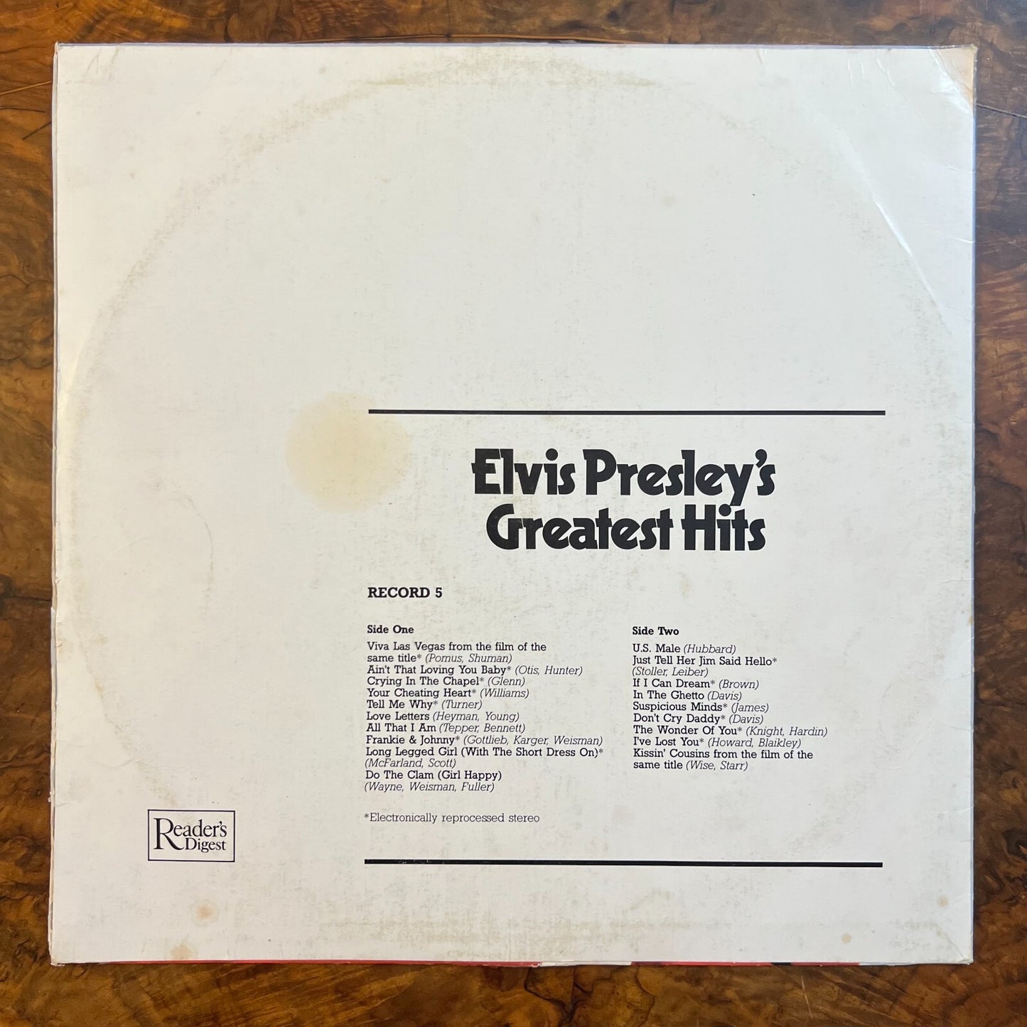 Elvis Presley Greatest Hits Vinyl Record