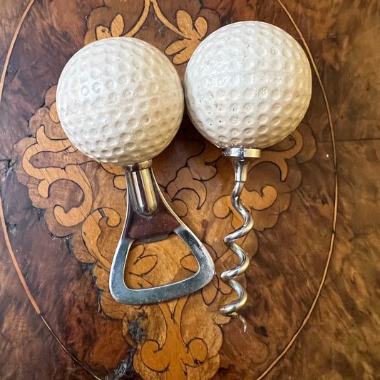 Vintage Golf Ball Cork Screw & Bottle Opener