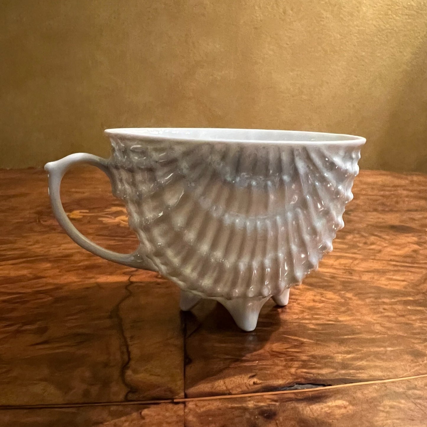 Antique Pearl Lustreware Czech Tea Cup & Saucer