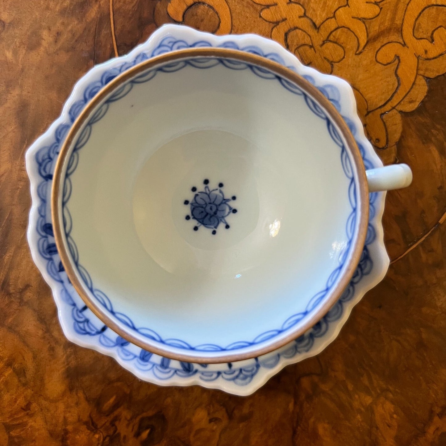 Vintage Oriental Demitasse Coffee Cup & Saucer