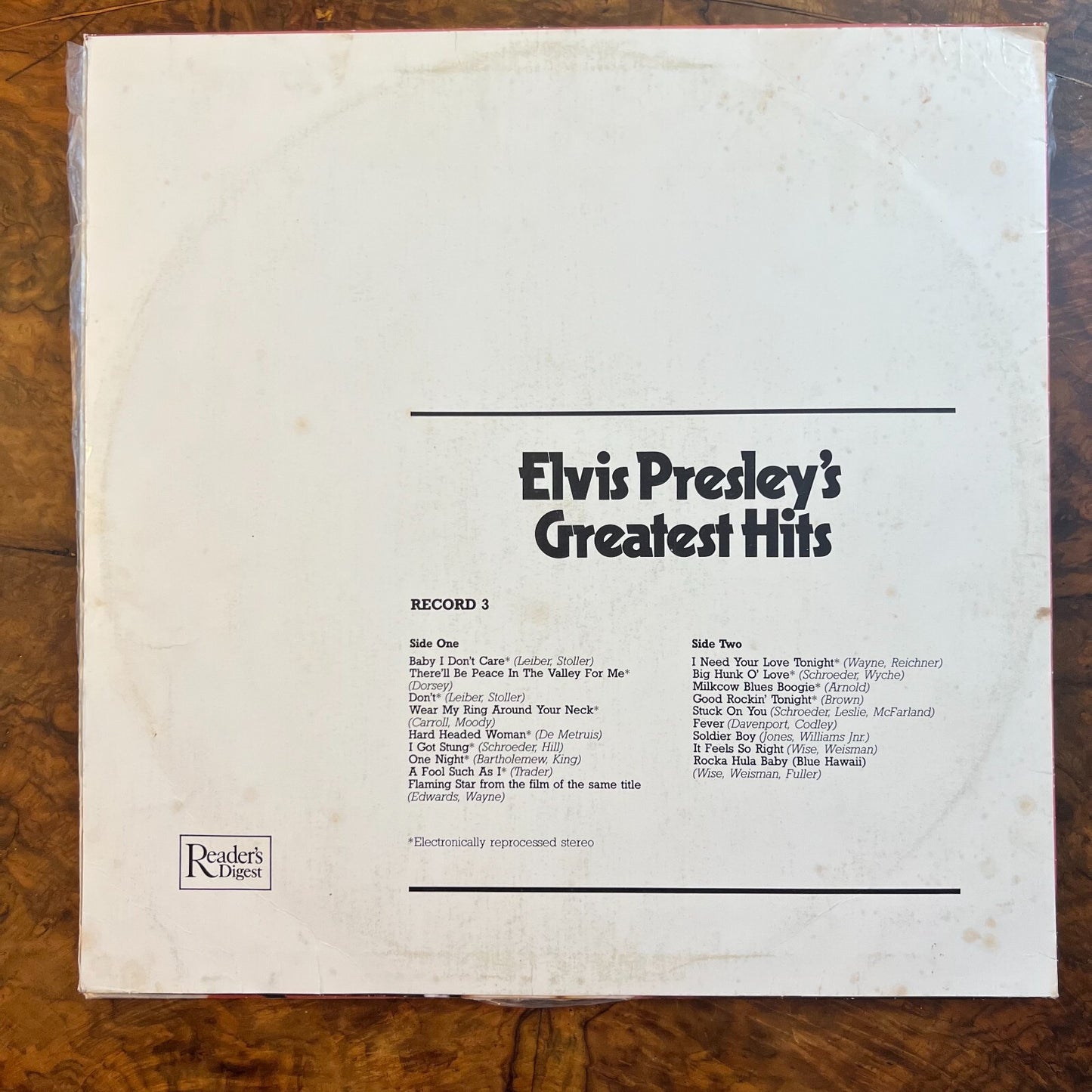 Elvis Presley Greatest Hits Vinyl Record
