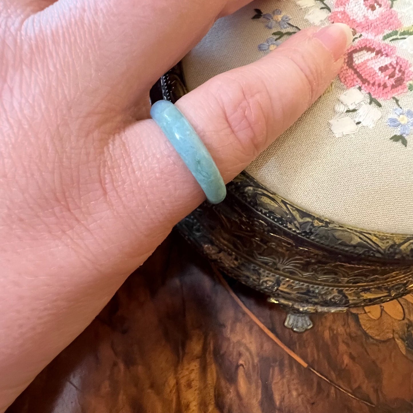 Crystal Blue Ring Size 6 1/2