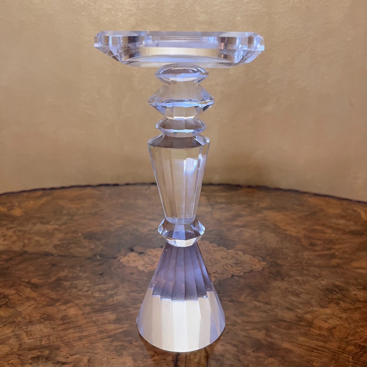 Vintage Glass Candle Holders Pair