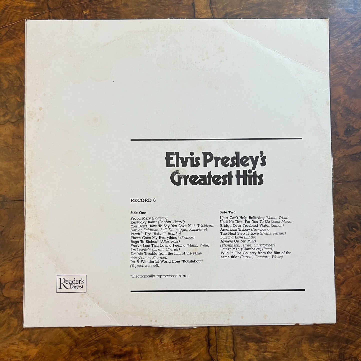 Elvis Presley Greatest Hits Vinyl Record