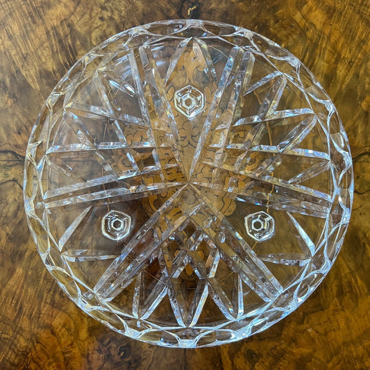 Vintage Glass Cake Plate On Legs