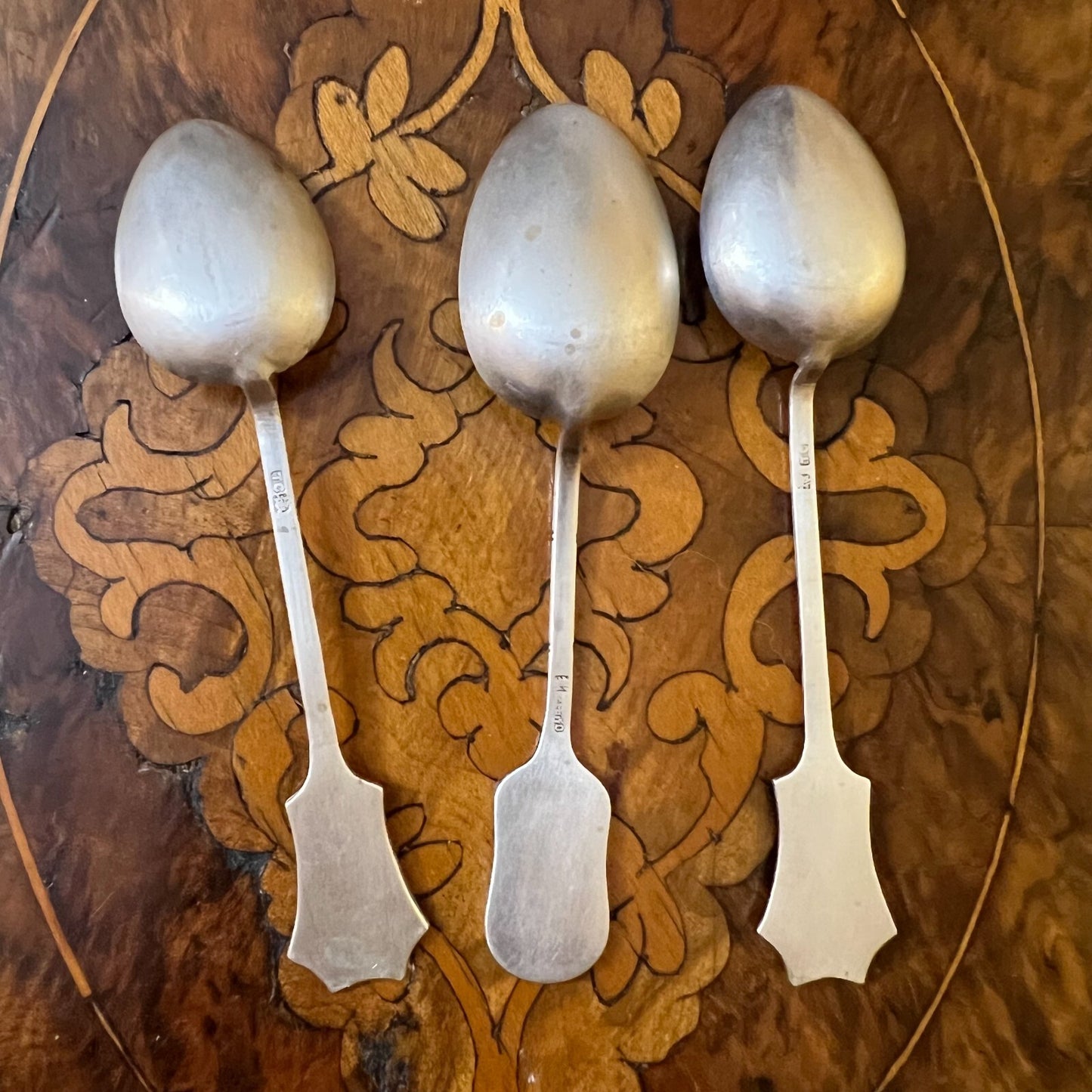 Chinese Silver Coffee Spoons Set Of 3