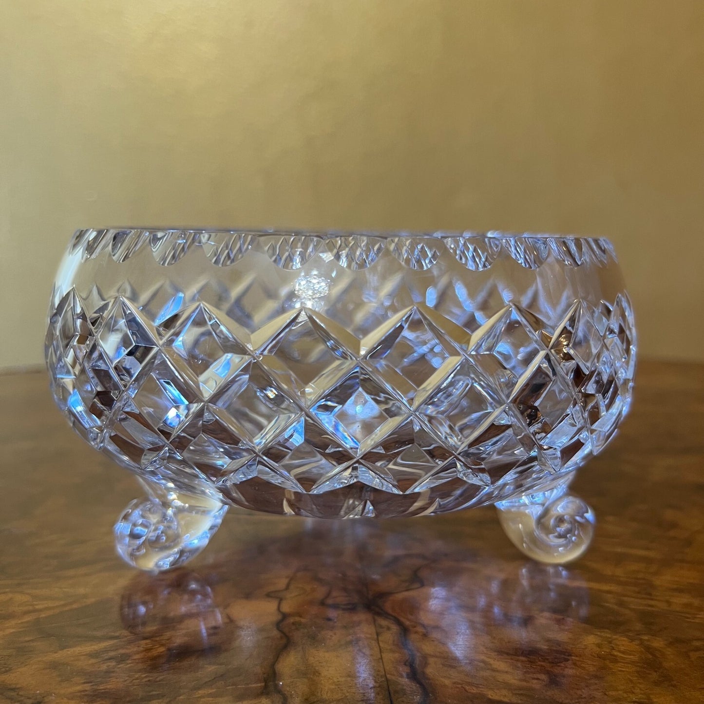 Vintage Crystal Bowl With Turned Legs