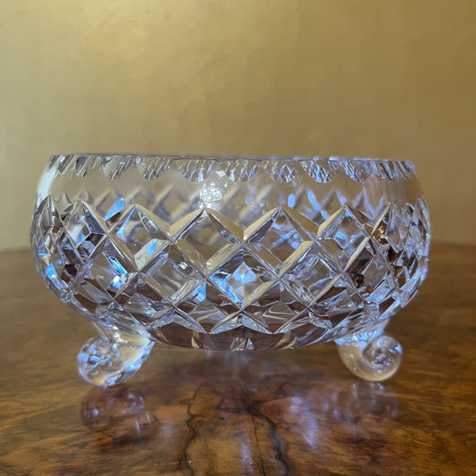 Vintage Crystal Bowl With Turned Legs