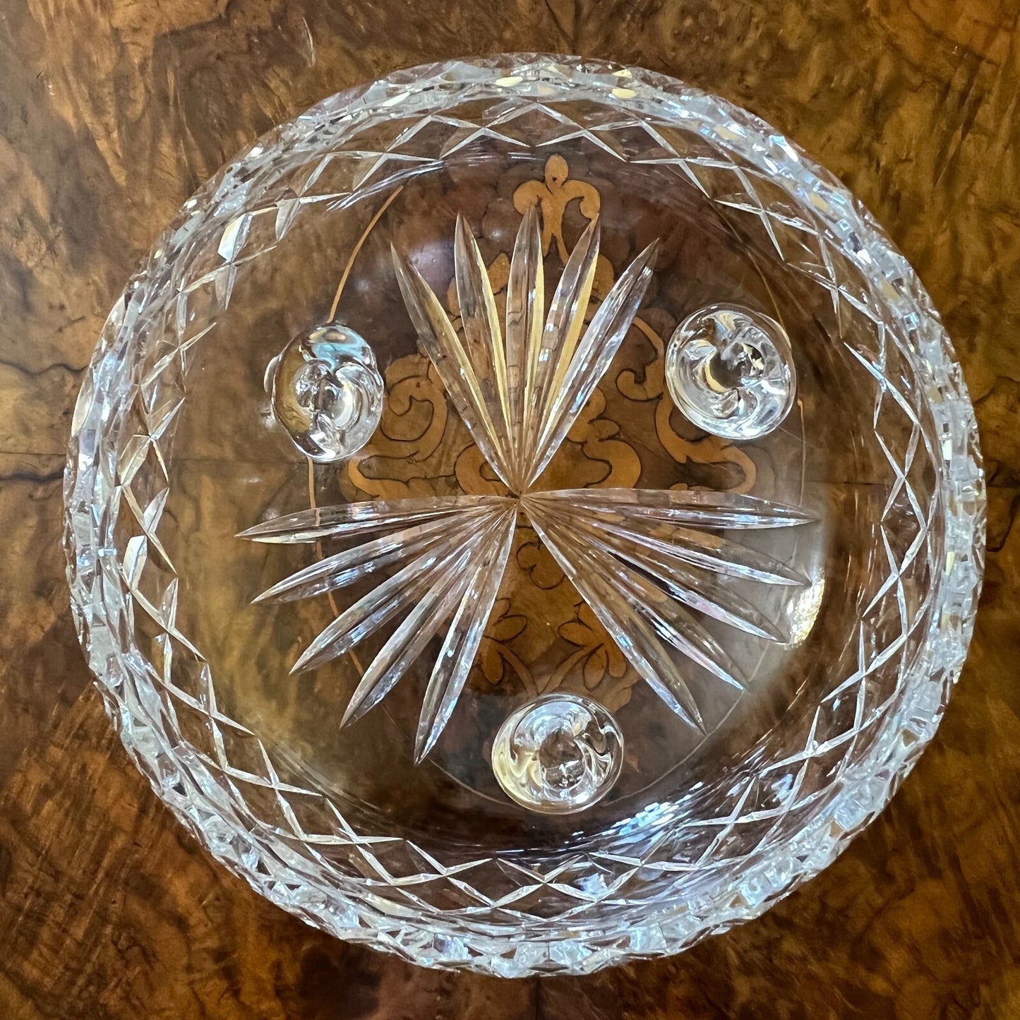 Vintage Crystal Bowl With Turned Legs