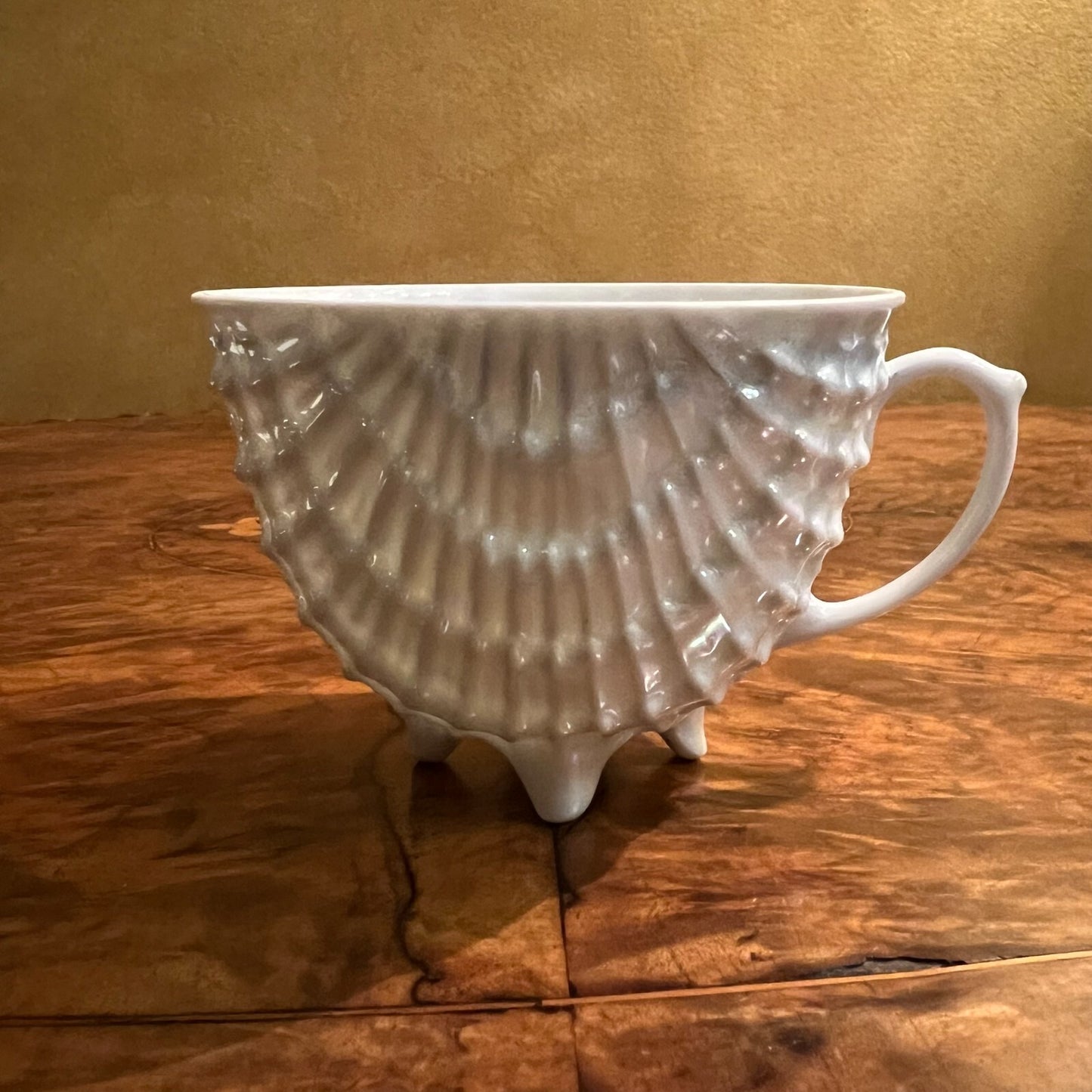 Antique Pearl Lustreware Czech Tea Cup & Saucer