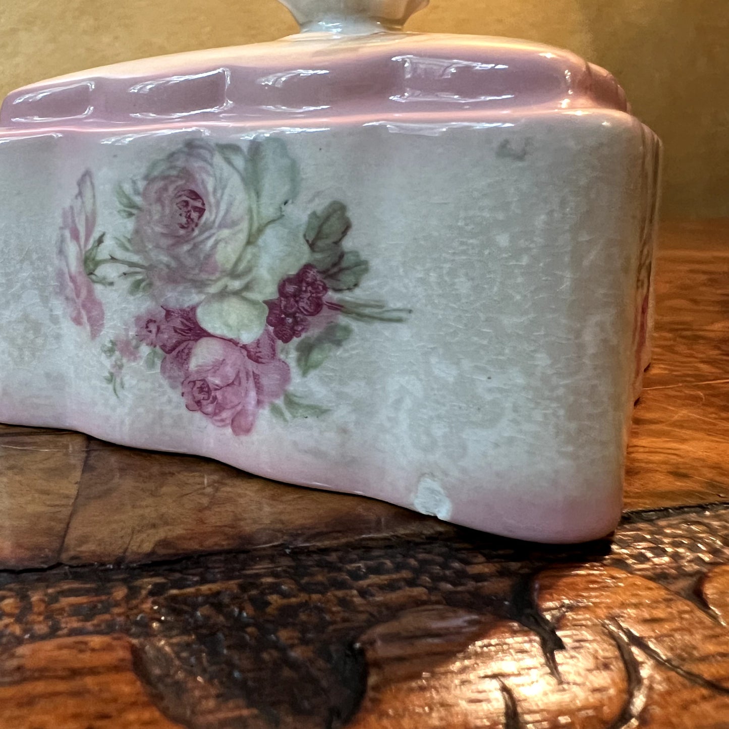 James Kent Old Foley Victoria Rose Butter Dish