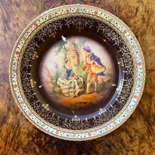 Vintage Czech Courting Print Side Plate