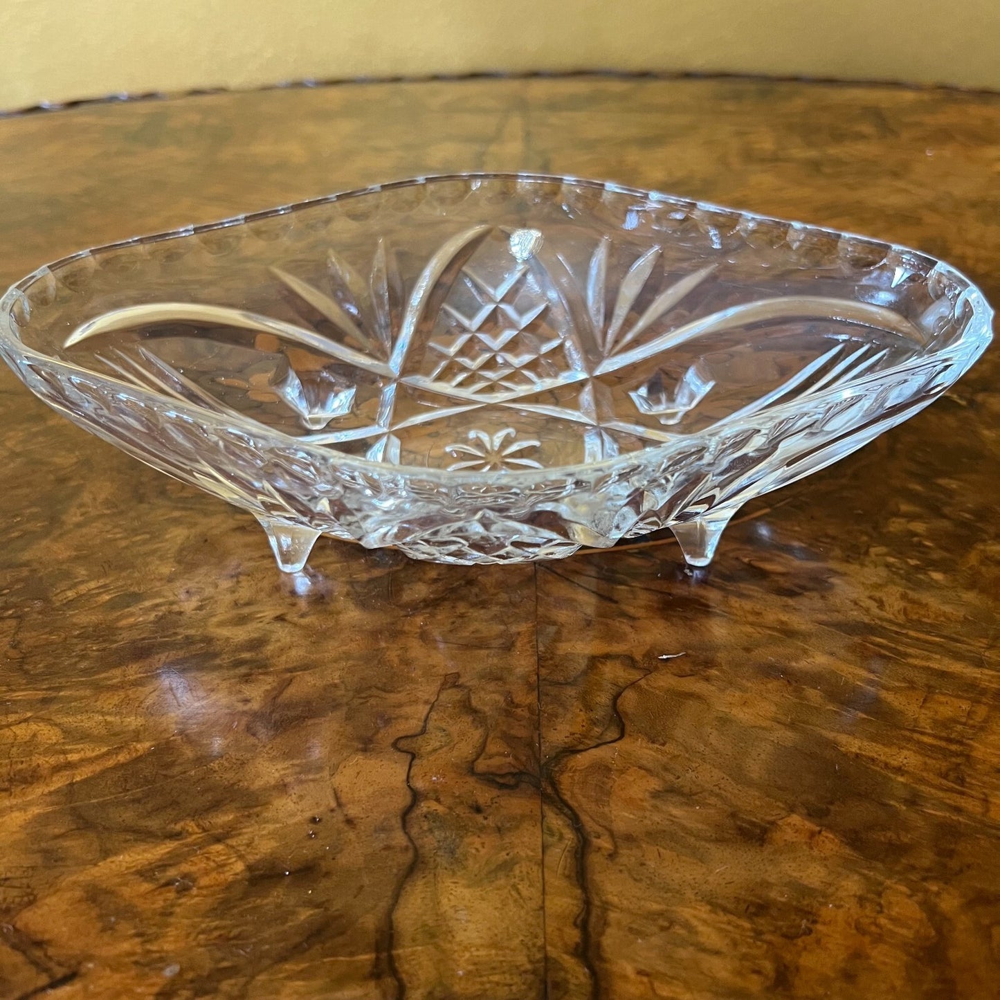 Vintage Glass Cut Display Bowl